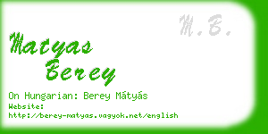 matyas berey business card