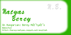 matyas berey business card